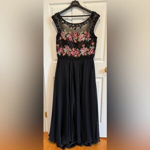 Sherri Hill Black and Pink Sleeveless Gown for Prom